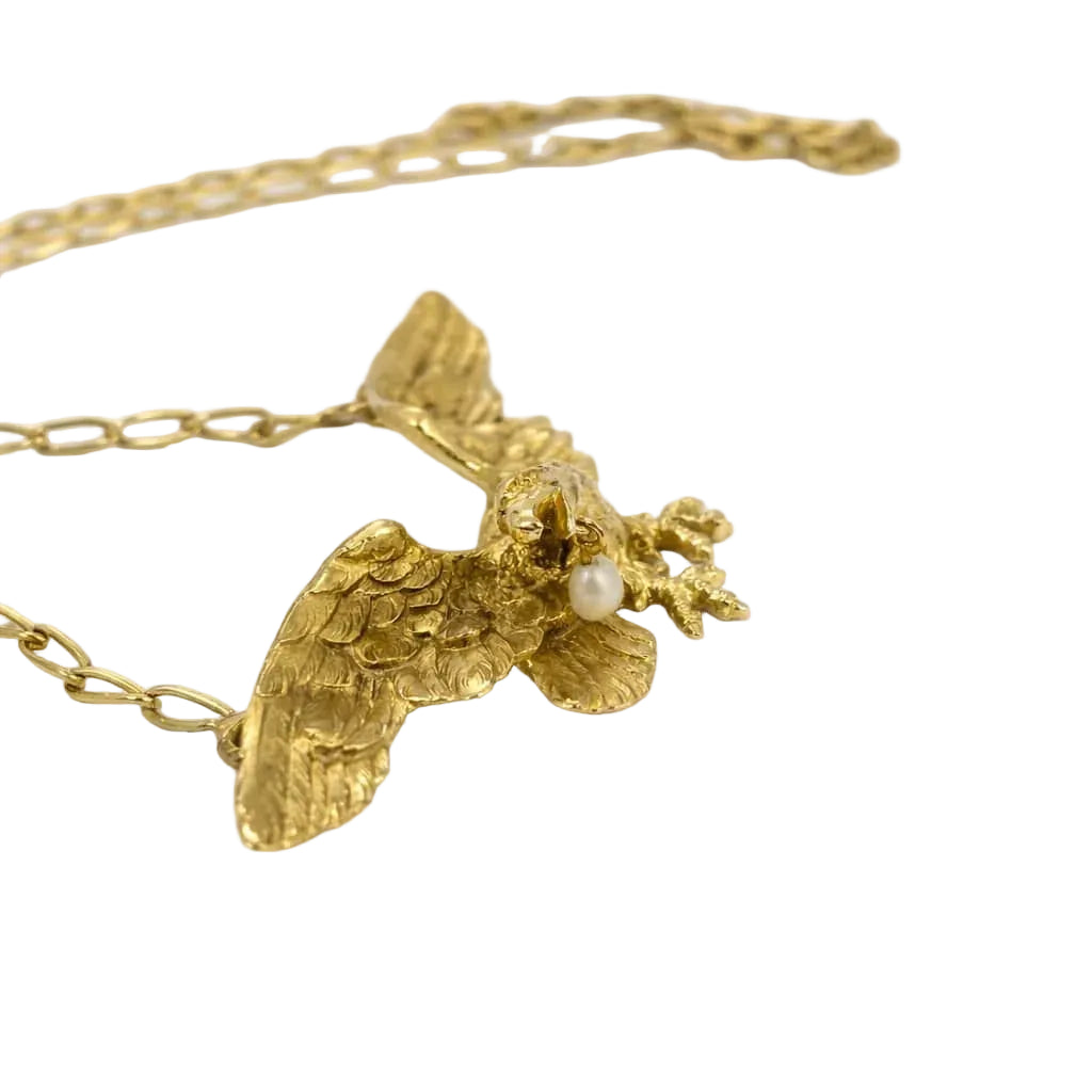 Yellow Gold and Pearl Pendant Necklace