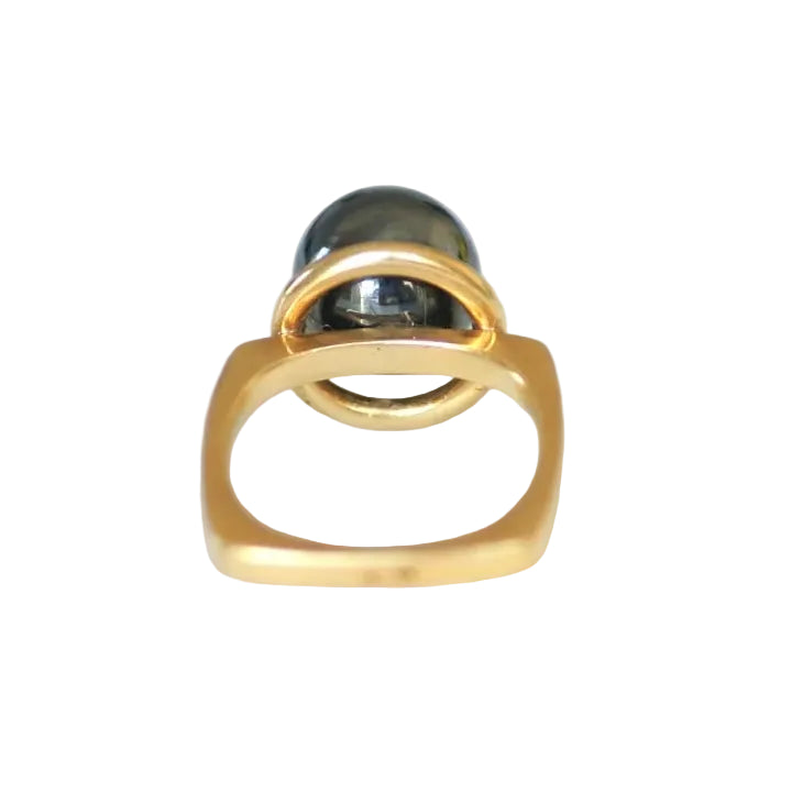 DINH VAN Solitaire Ring in yellow gold and hematite