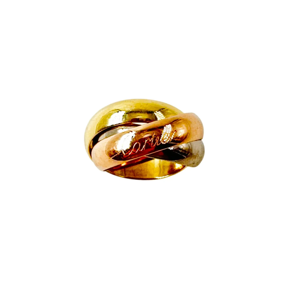 CARTIER "Trinity" Ring, Extra-Large Model in yellow gold, white gold, and rose gold
