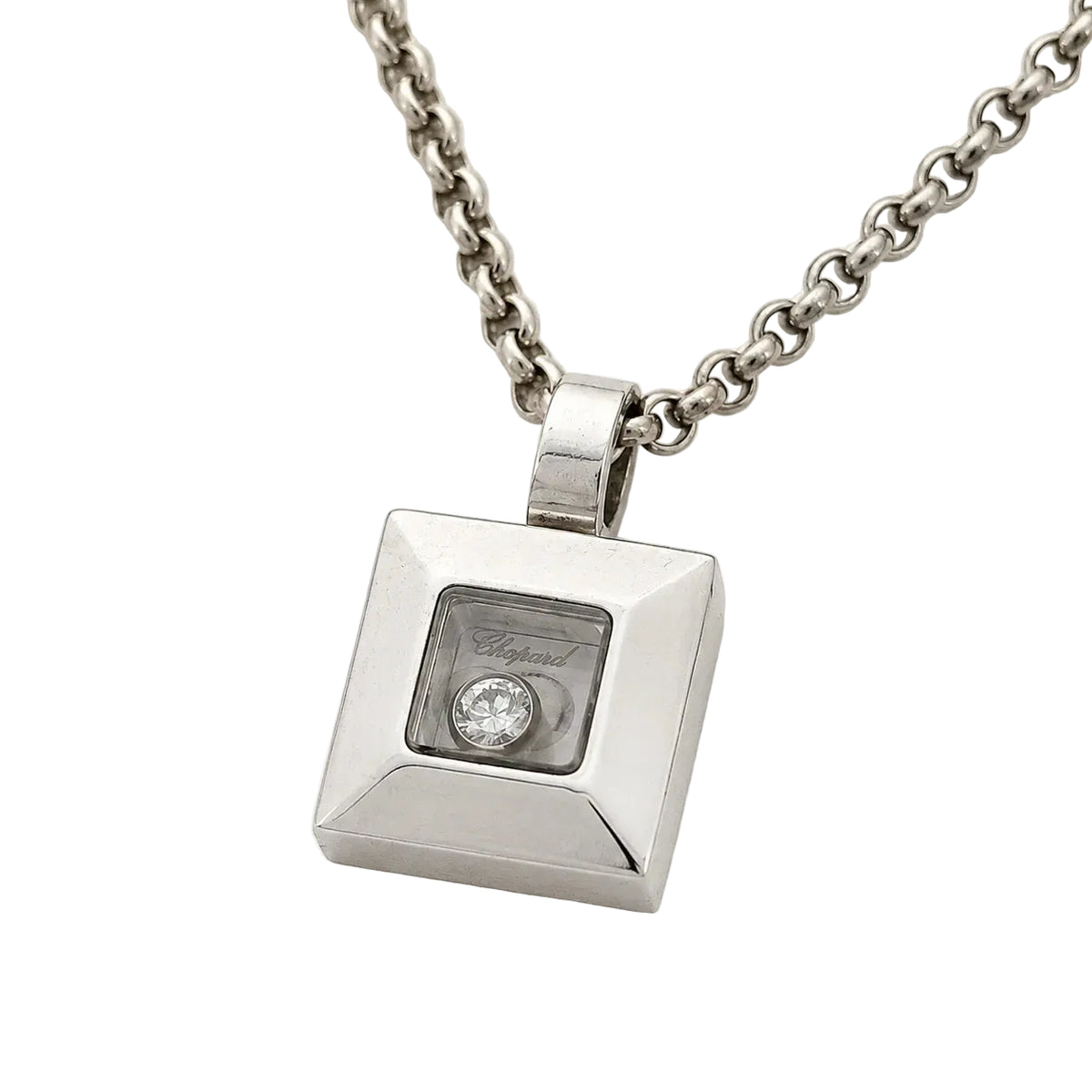 CHOPARD "Happy Diamonds" Pendant Necklace in White Gold and Diamonds