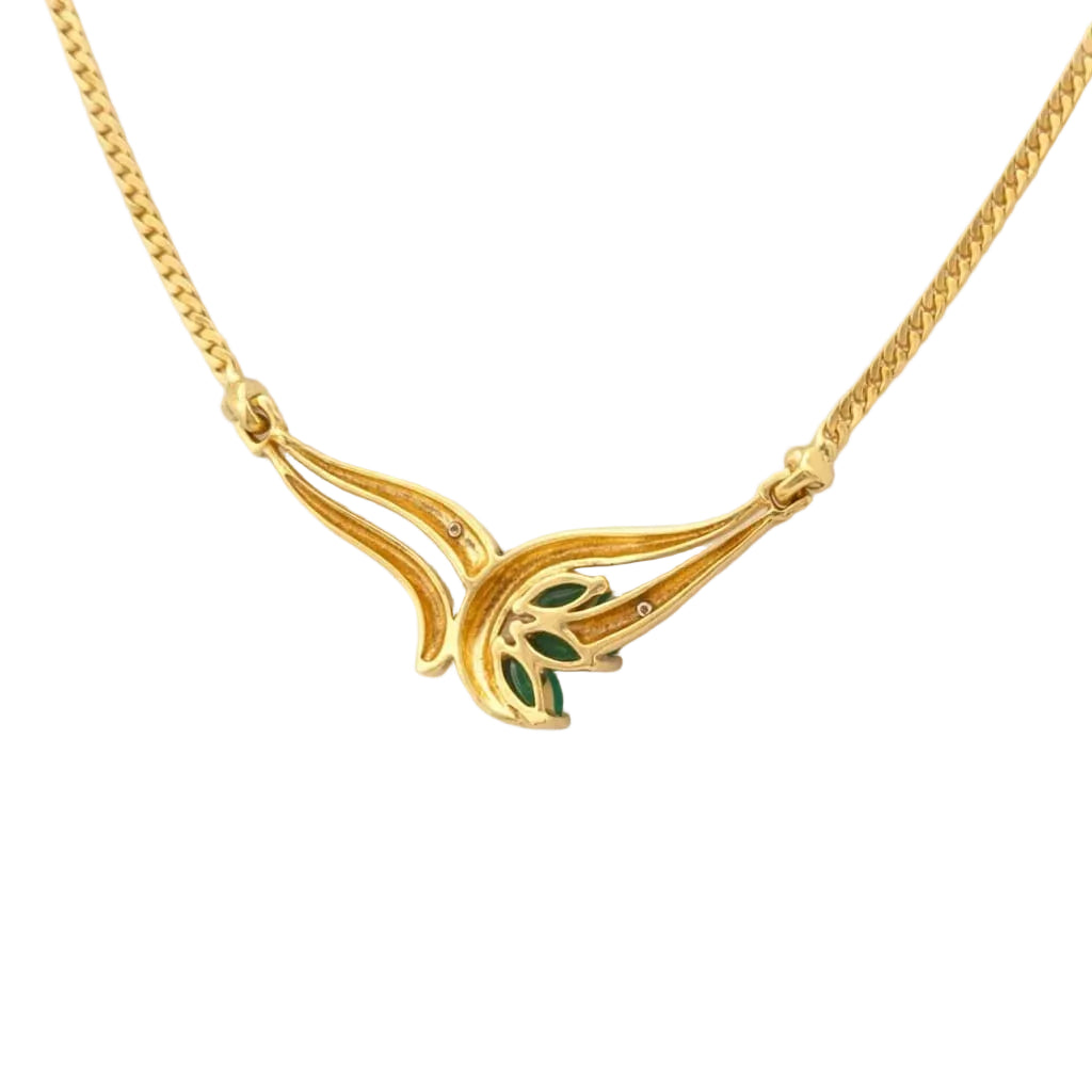 Collier Pendentif en or blanc, or jaune, émeraudes et diamants