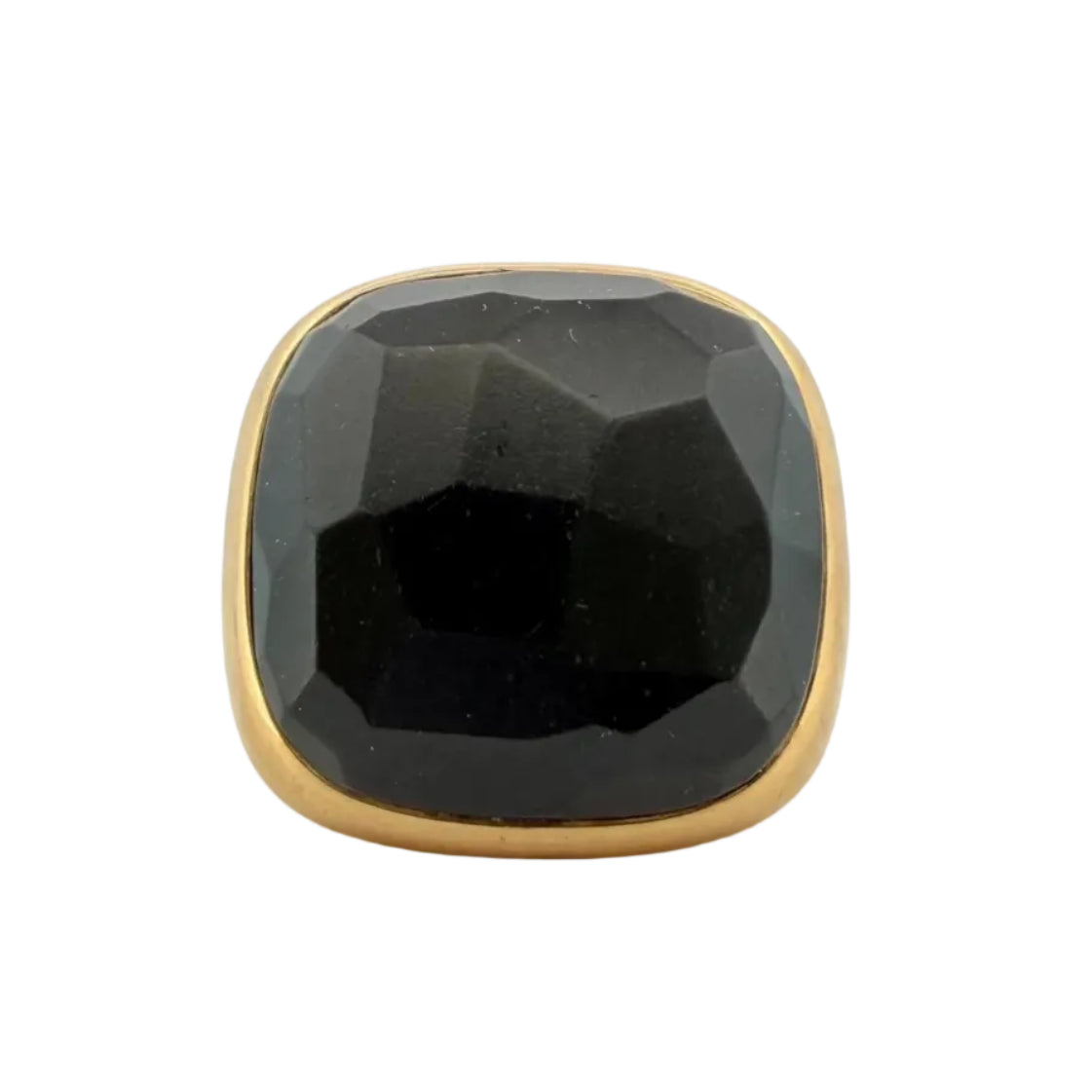 POMELLATO "Victoria" Cocktail Ring in yellow gold and jet