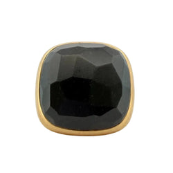 POMELLATO "Victoria" Cocktail Ring in yellow gold and jet