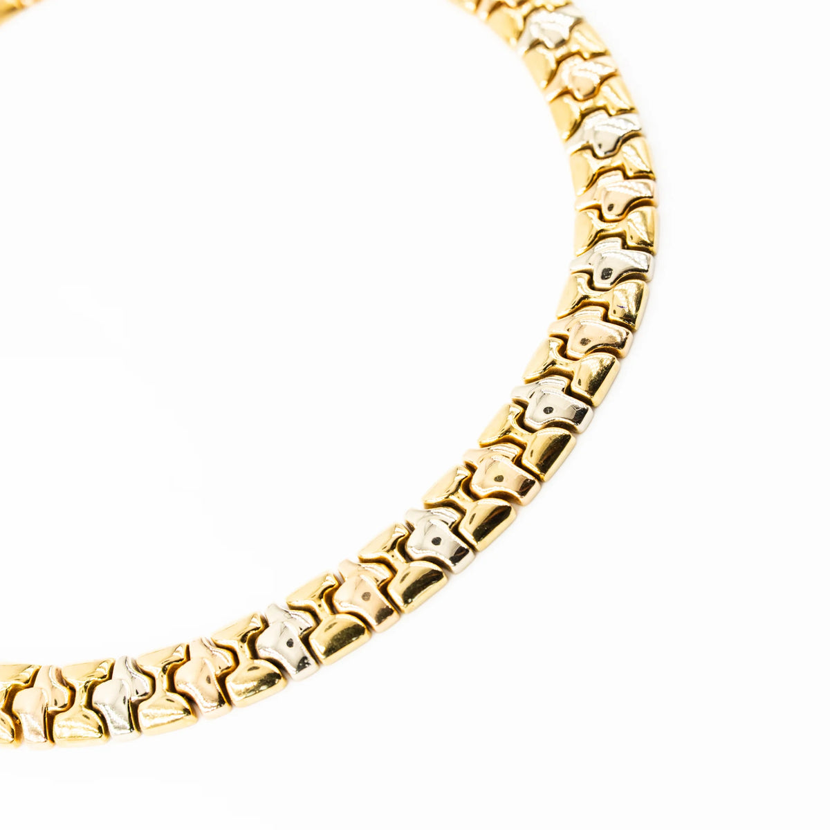 Link Necklace in Yellow gold, White gold, and Rose gold
