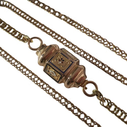 Auvergnat Chain Necklace "Regional 19th Century" with Rose Gold Enamel Clasp