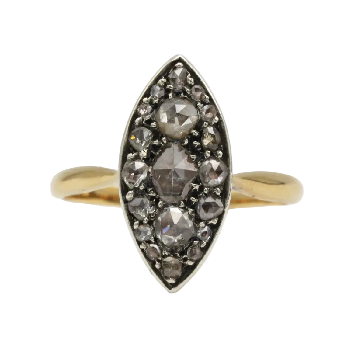 Marquise Ring in Yellow Gold and Diamonds