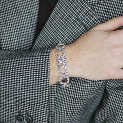 Bracelet Souple en or blanc, platine et diamants