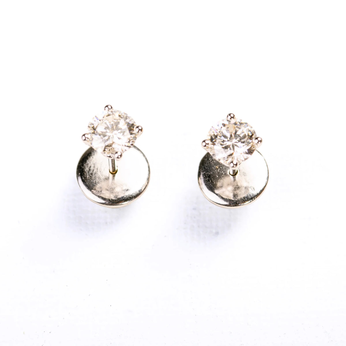 White Gold and Diamond Stud Earrings