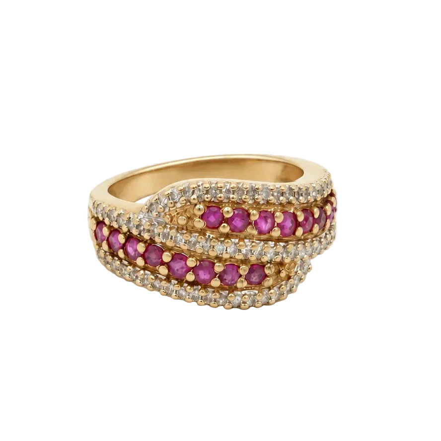 "Toi & Moi" Ring in Yellow Gold, Rubies, and Diamonds