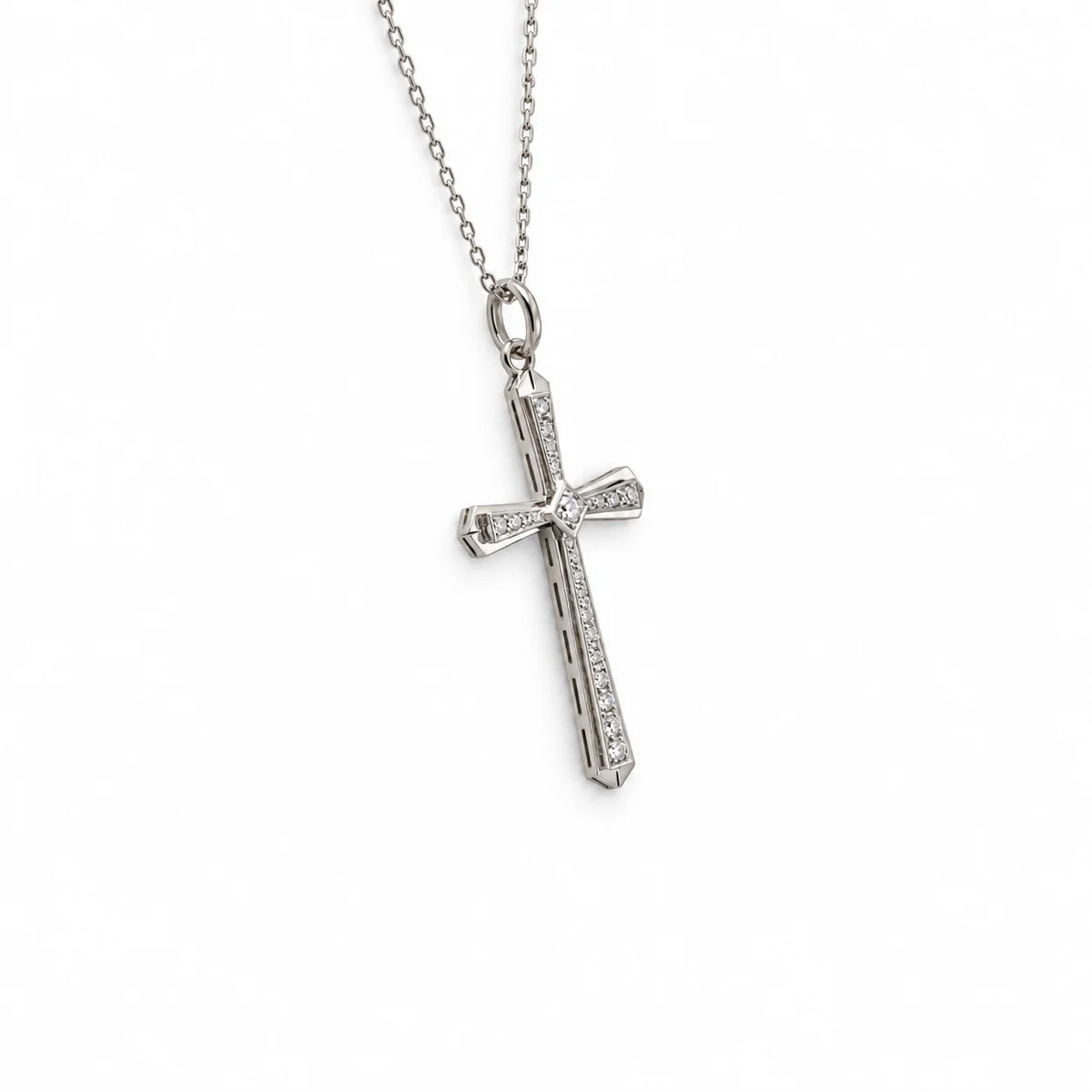 Pendentif en or blanc et diamants