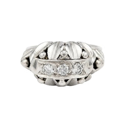 White Gold and Diamond Dome Ring