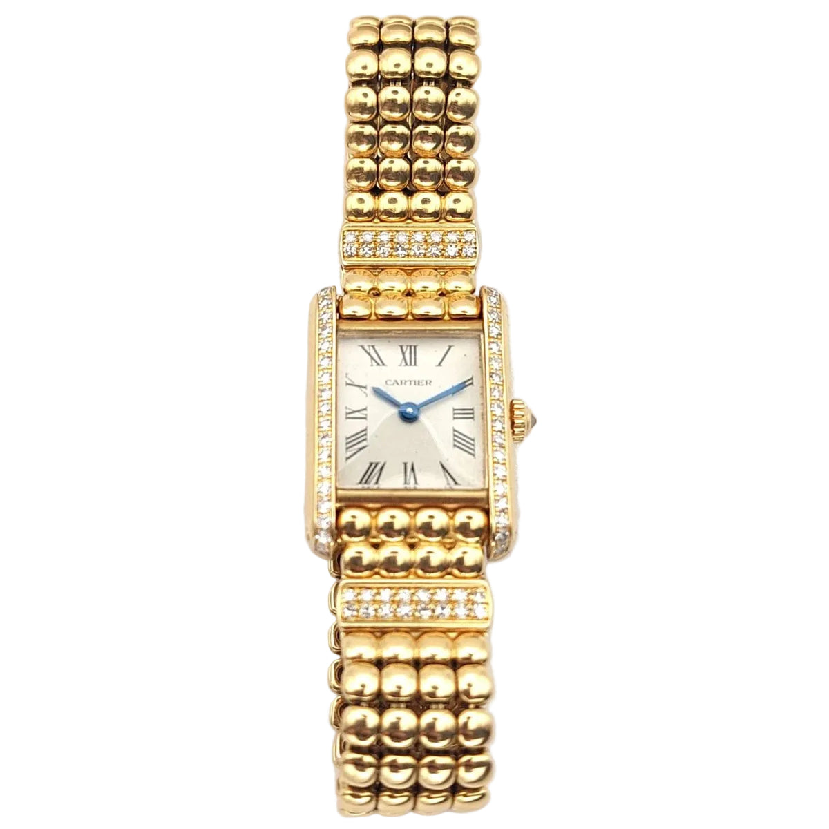 CARTIER "Tank Louis Cartier Mini" watch in yellow gold and diamonds