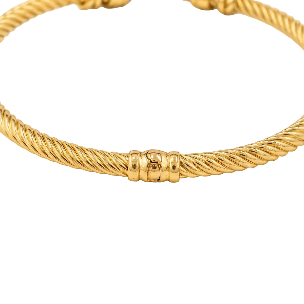 Yellow Gold Bangle Bracelet with Amethysts and Diamonds