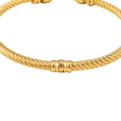 Yellow Gold Bangle Bracelet with Amethysts and Diamonds