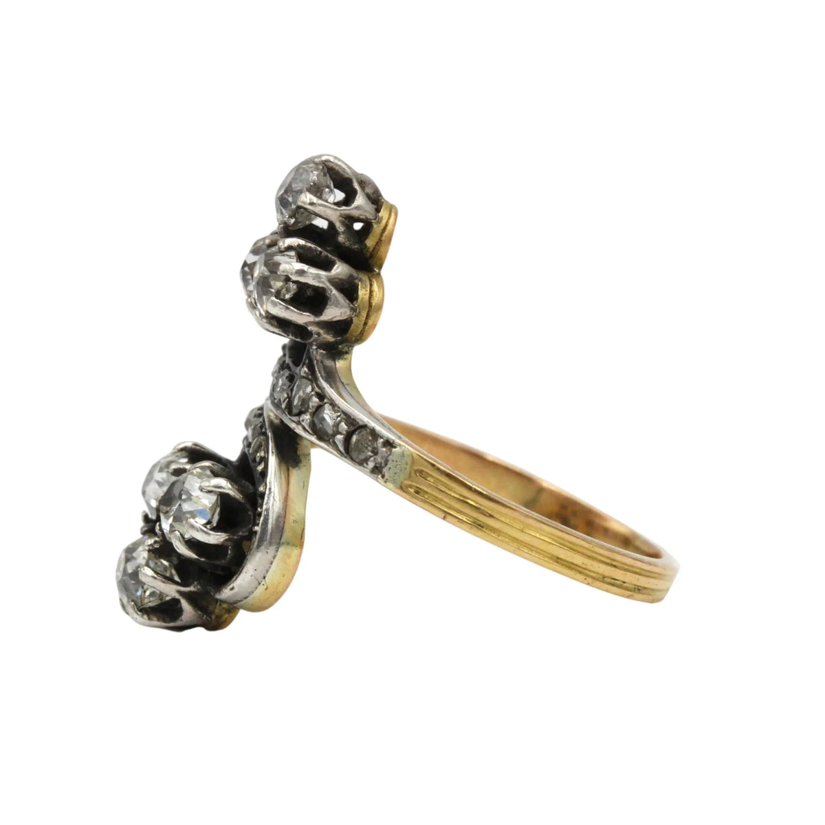 Bague Toi & Moi en or jaune et diamants