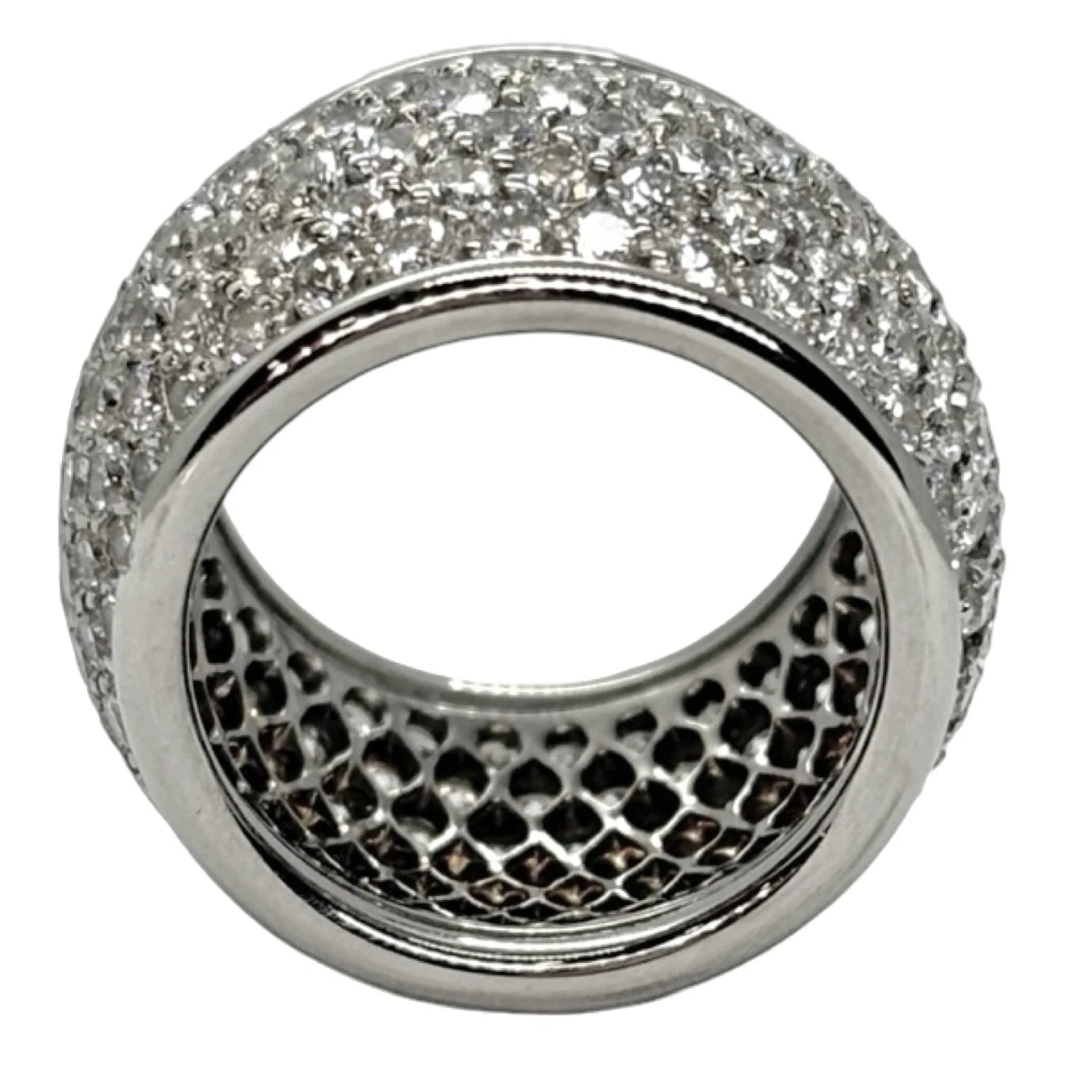 Bague Dôme en or blanc et diamants