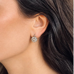 Rose gold, Platinum, and Diamond Lever-back Earrings