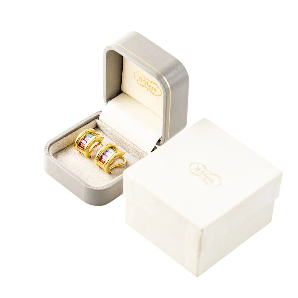 H. STERN "Rainbow" earrings in yellow gold, with Amethysts, Citrines, Peridots, Blue Topazes, and Diamonds