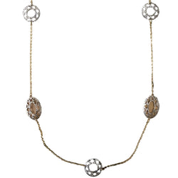 Long Necklace in White Gold and Yellow Gold