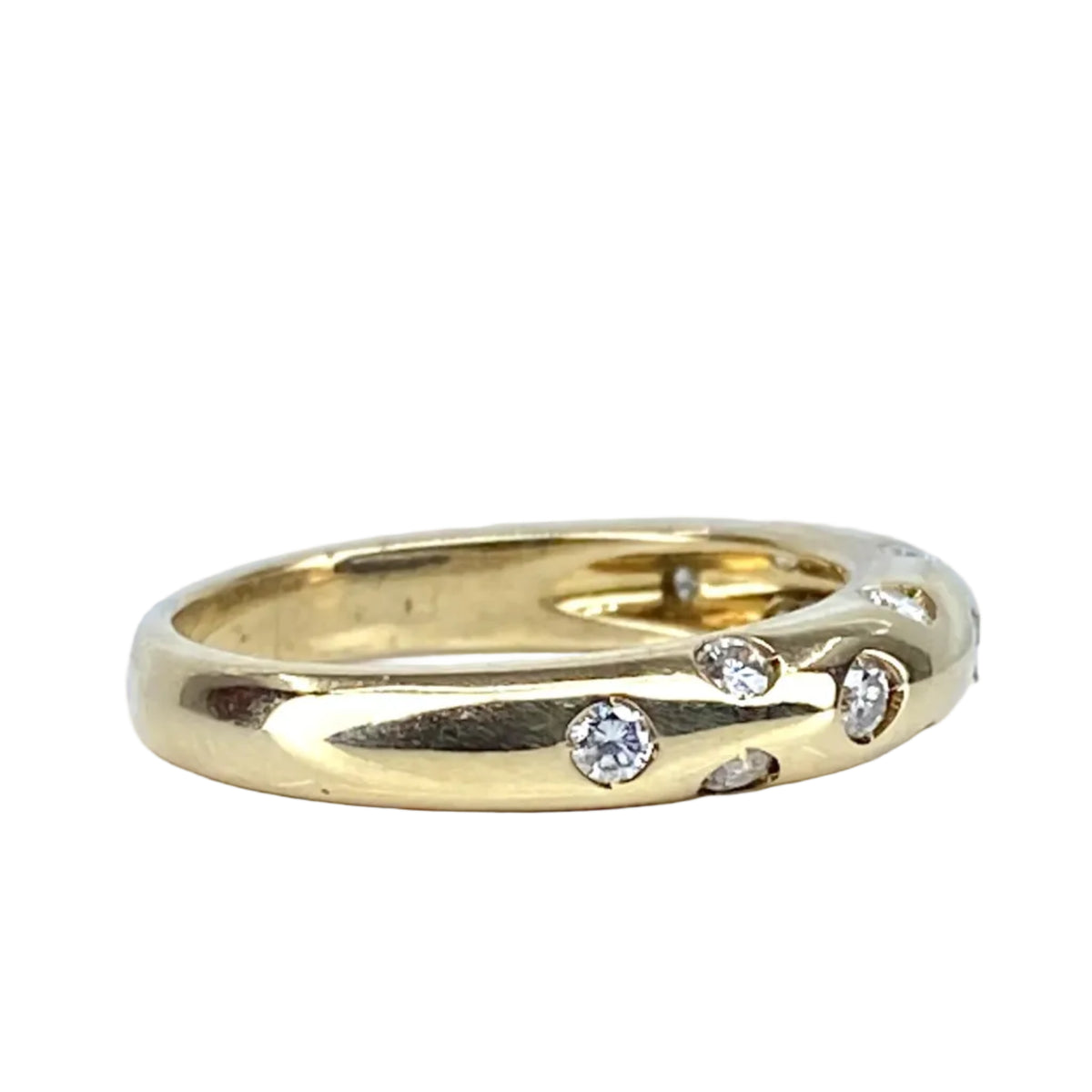 Yellow Gold and Diamond Bangle Ring