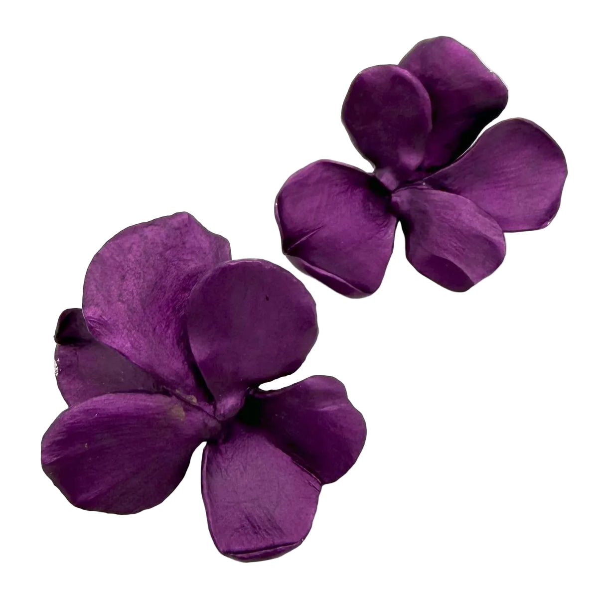 JAR "Pansy" Clip-On Earrings in Yellow Gold and Aluminum