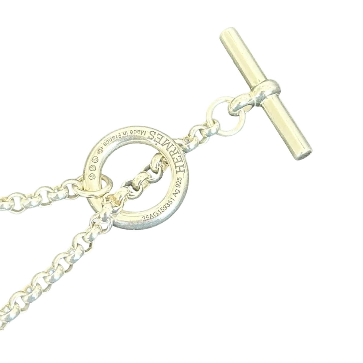 HERMÈS "Chained Anchor" GM Pendant Necklace in Silver