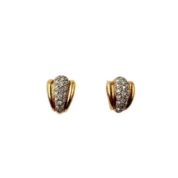 Earrings in white gold, yellow gold, and diamonds