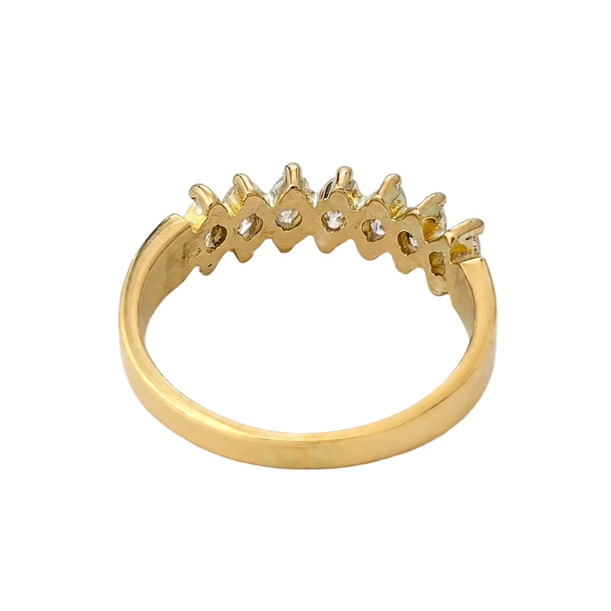 Yellow Gold Wedding Band with Marquise-Cut Diamonds
