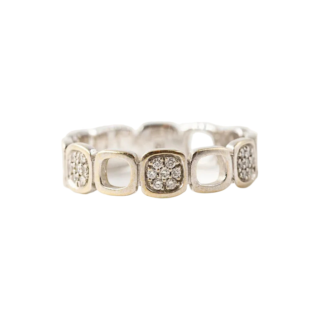 DINH VAN "Domino" Ring in White gold and Diamonds