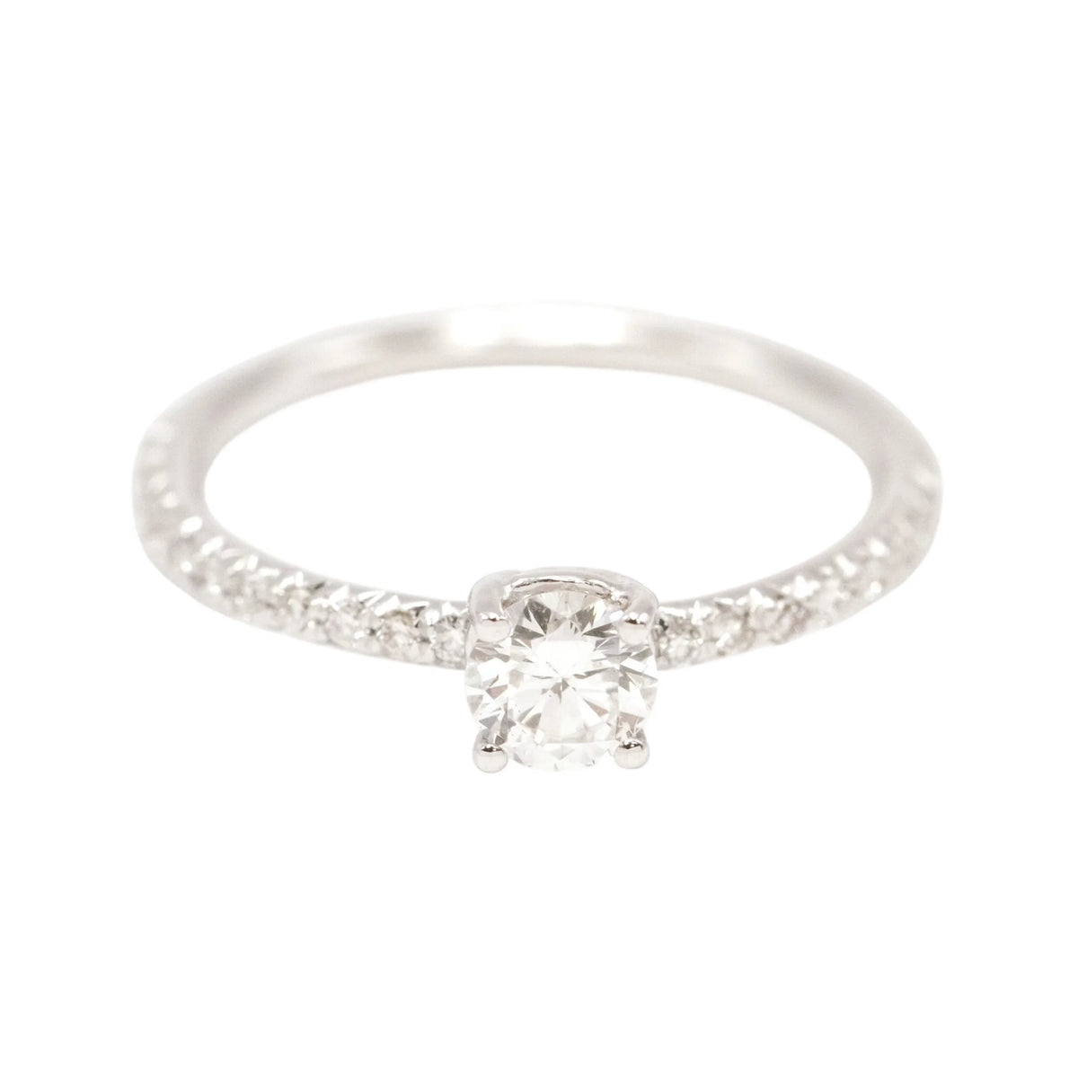 White Gold Solitaire Ring with Diamonds