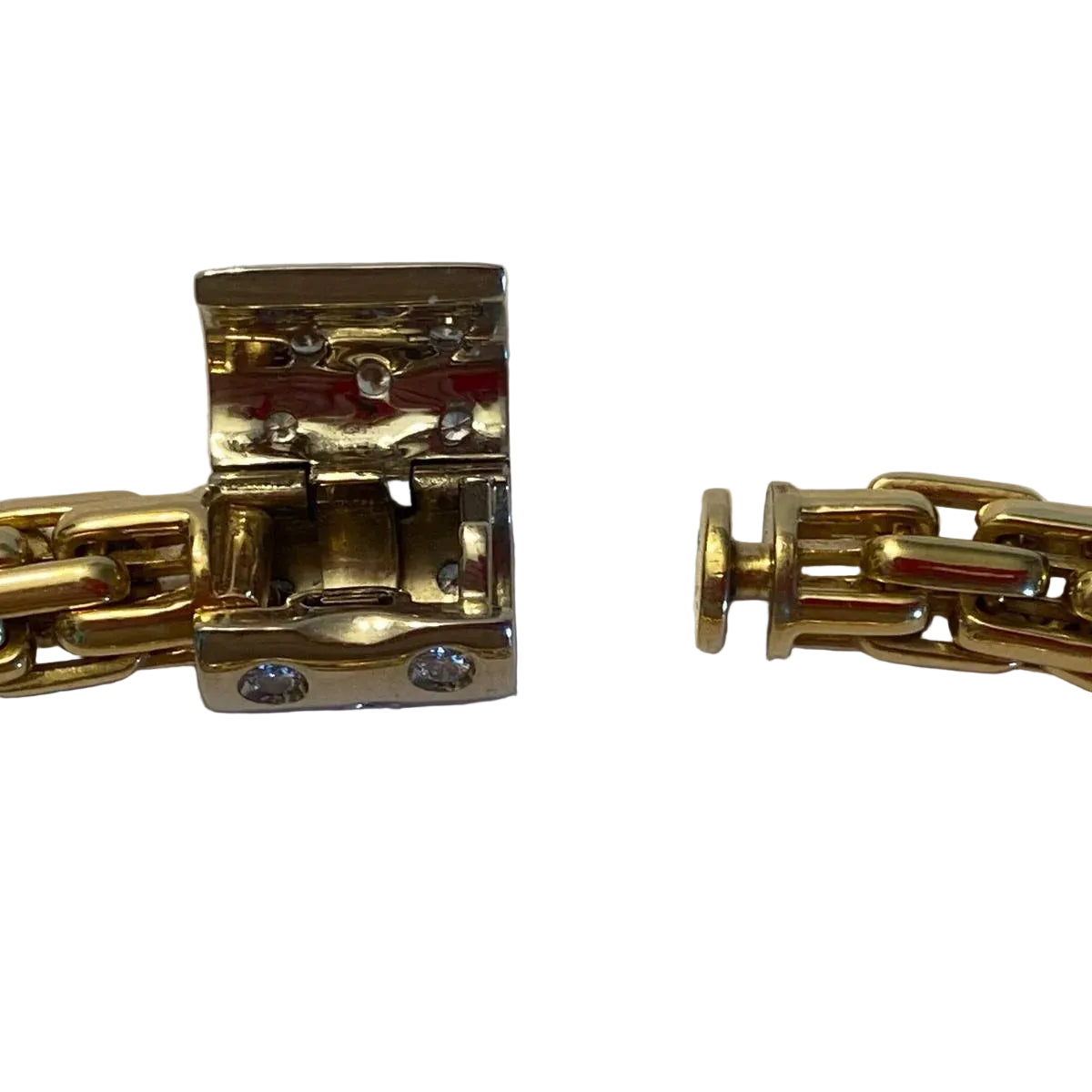 POMELLATO Link Bracelet in white gold, yellow gold, and diamonds