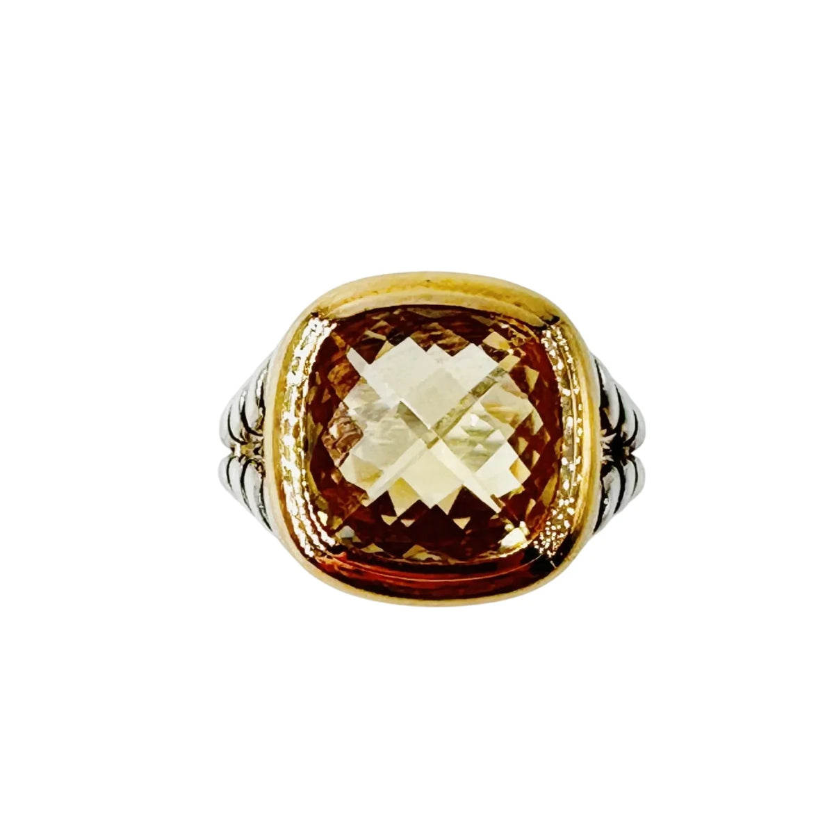 Bague DAVID YURMAN Albion en or jaune, argent et citrine