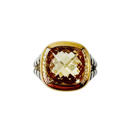Bague DAVID YURMAN Albion en or jaune, argent et citrine