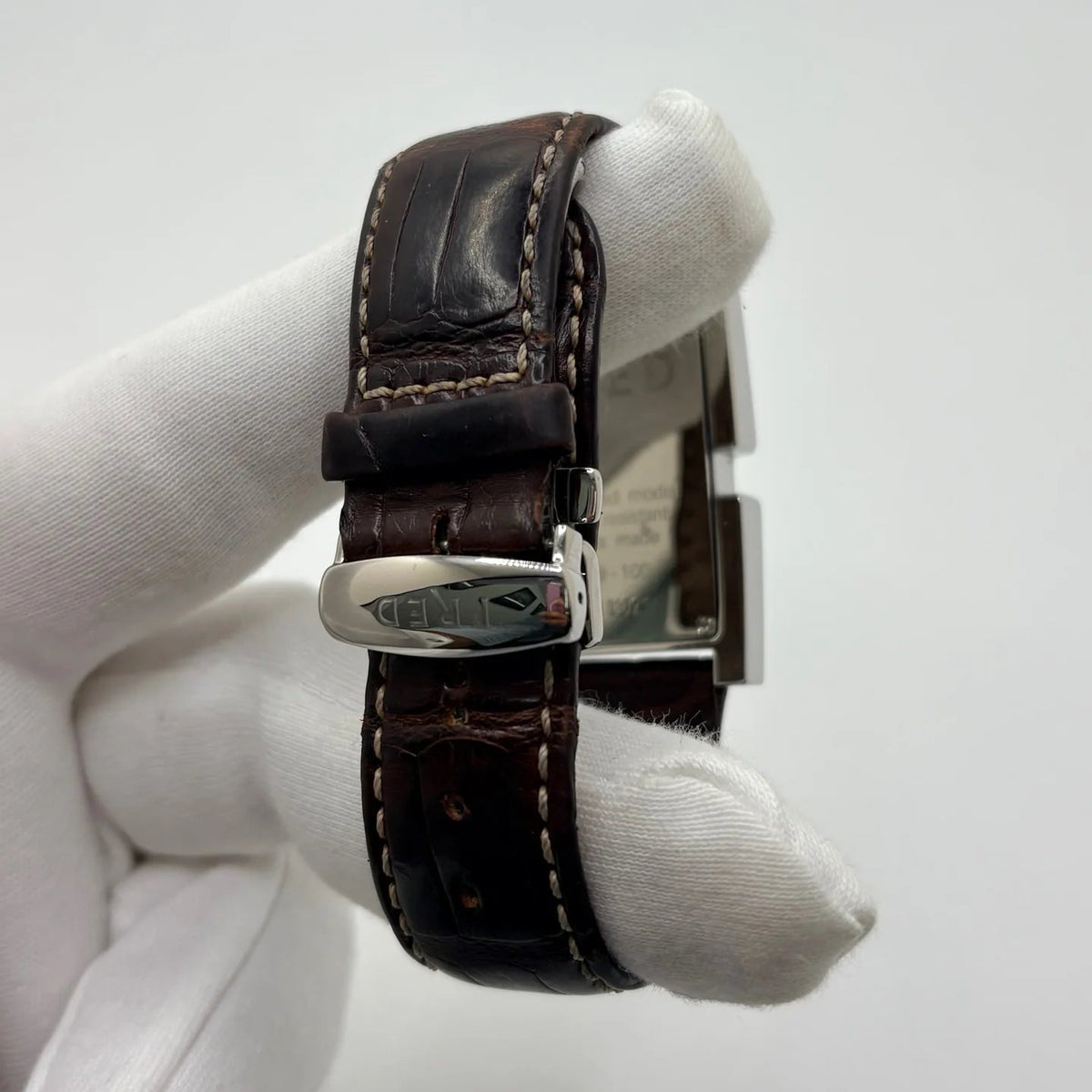 FRED "Tank" Watch in Stainless Steel and Leather