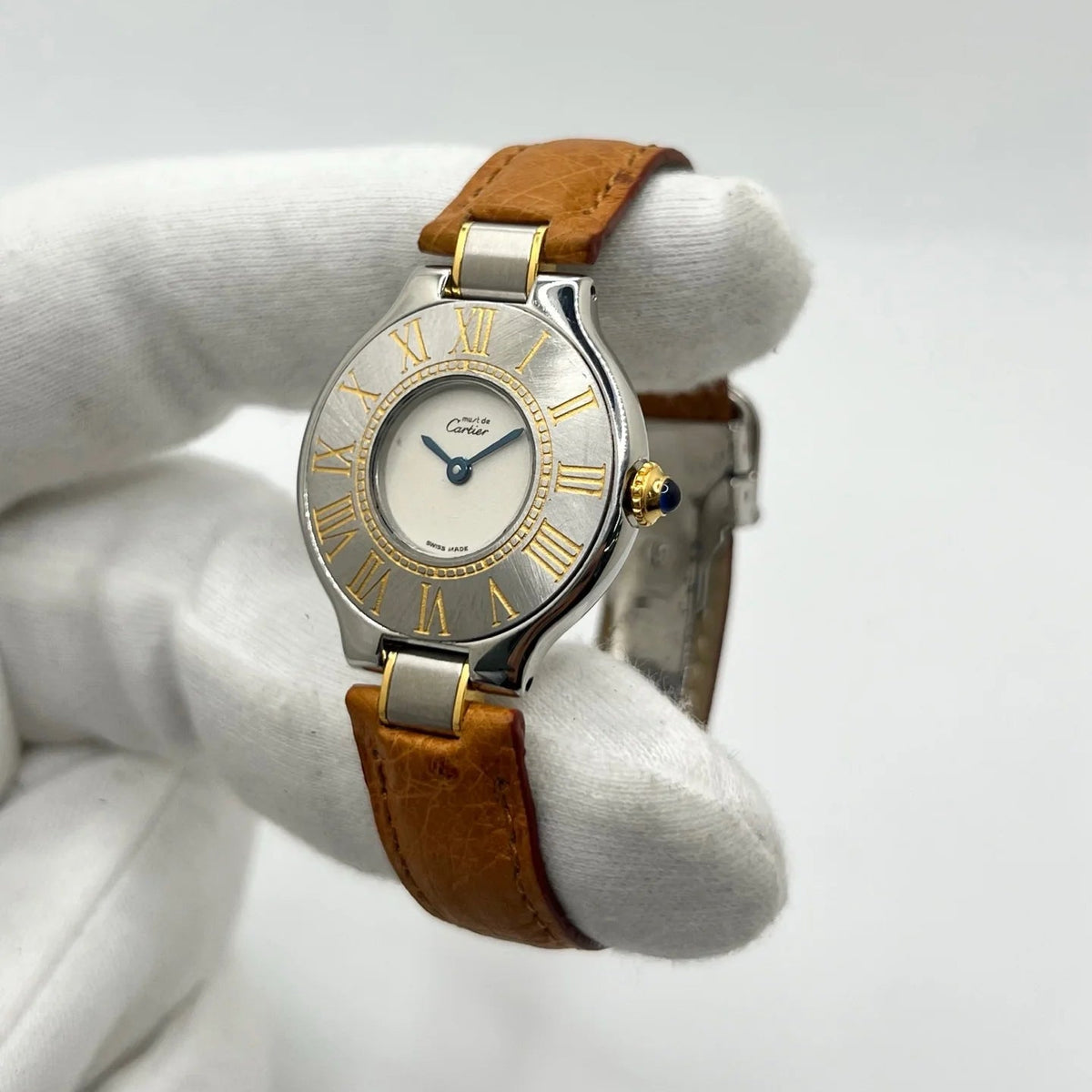 CARTIER "Must 21" Watch in Stainless Steel and Leather