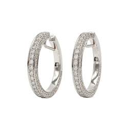 White gold and Diamond Hoop Earrings