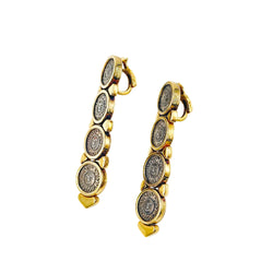 Boucles d'oreilles Clips MARINA B Soleil en or jaune et argent