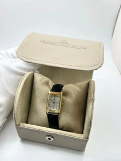 JAEGER-LECOULTRE "Reverso Lady" Watch in Yellow Gold and Leather
