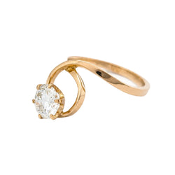 Yellow Gold Solitaire Ring with Diamond