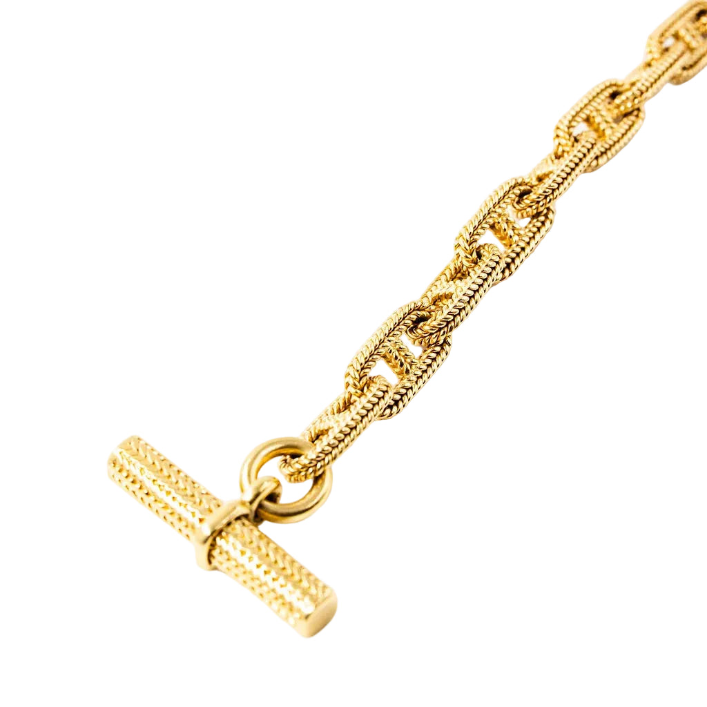 HERMÈS Bracelet by GEORGES LENFANT "Vendôme anchor chain in yellow gold"