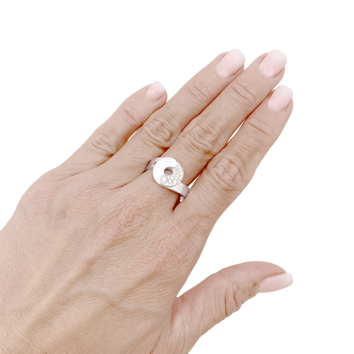 DINH VAN "Double Sens" Pave Ring in white gold and diamonds