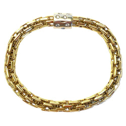 POMELLATO Link Bracelet in white gold, yellow gold, and diamonds