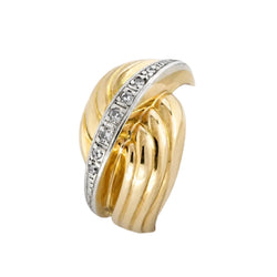 "Dôme" Ring in White Gold, Rose Gold, and Diamonds
