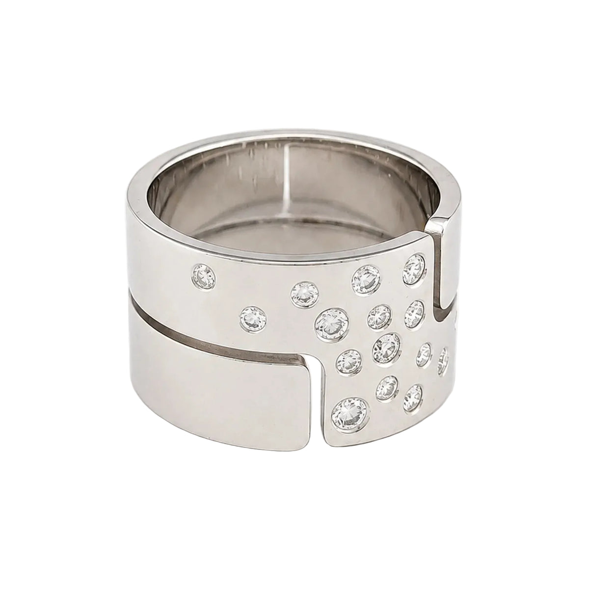 DINH VAN "Seventies" Band Ring in White Gold and Diamonds