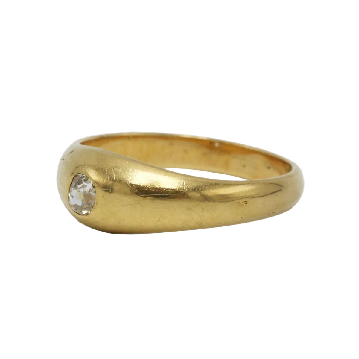 Yellow Gold and Diamond Bangle Ring