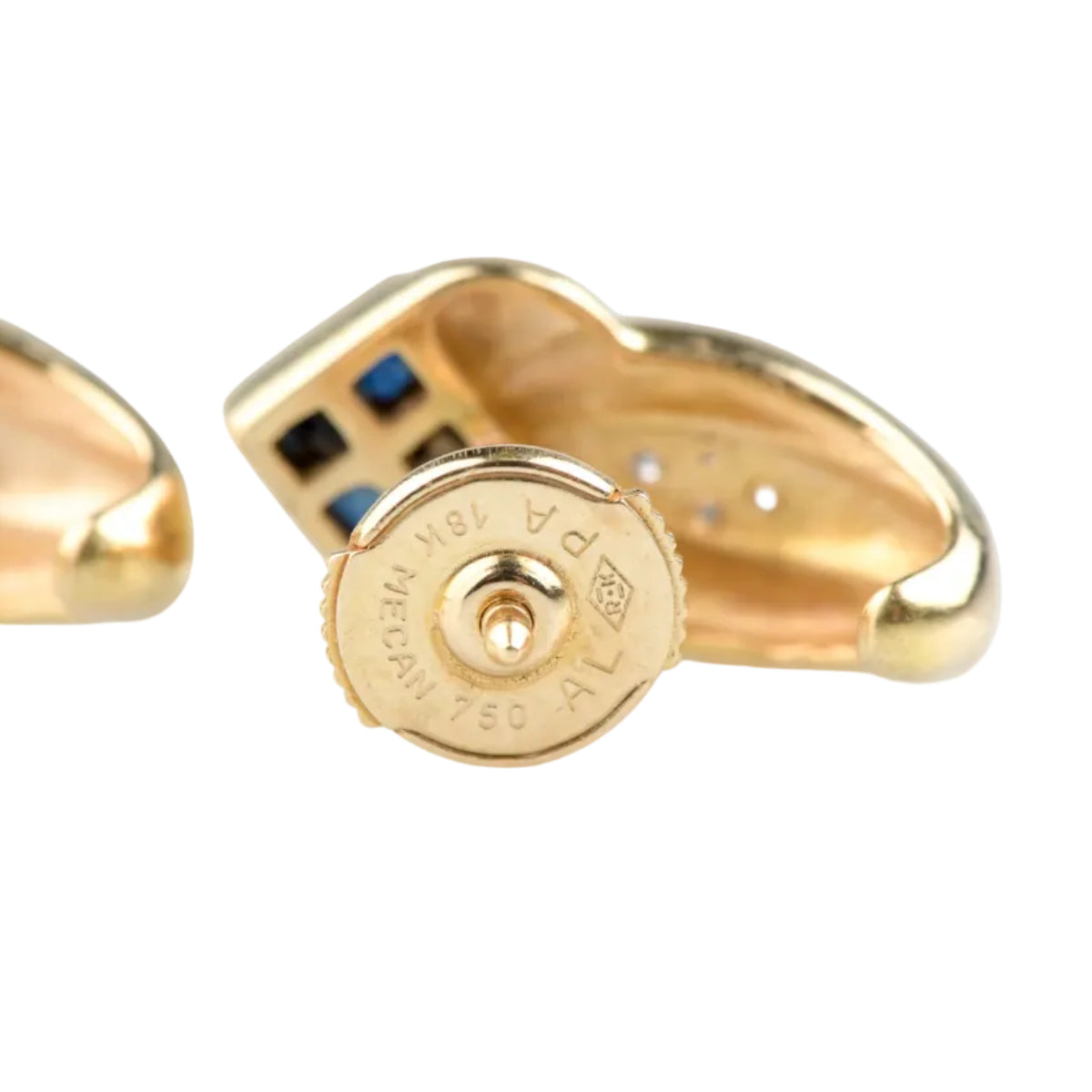 Yellow Gold Earrings with Sapphires and Diamonds