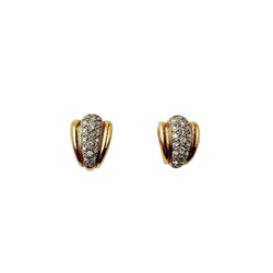 Earrings in white gold, yellow gold, and diamonds