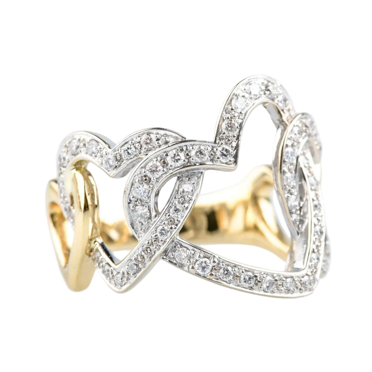 Yellow Gold and Diamond Pave Ring