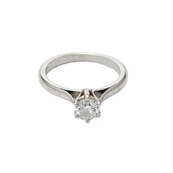 White Gold Solitaire Ring with a Diamond