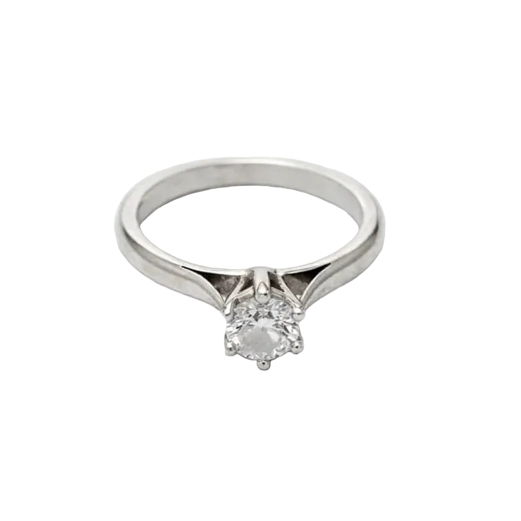 White Gold Solitaire Ring with a Diamond